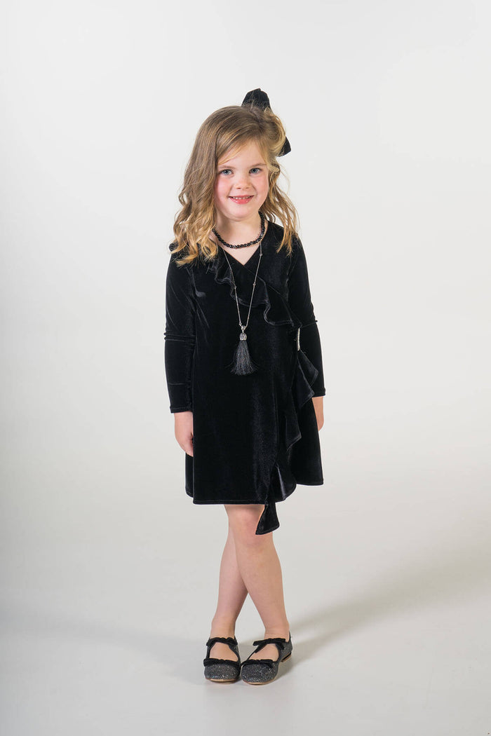 Valentina black velvet party dress ME - Moeder dochter matching kleding en accessoires - twinning jurken - feestjurken - Mother daughter matching dresses | Just Like Mommy'z | Christmas Holiday Collection - Kerst Collectie - mummy and mini me